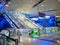 Dubai, UAE - May 15, 2018: The Dubai Metro inside the station is underground. Escalator.