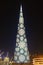 DUBAI, UAE - May, 2019: Night view Burj Khalifa. Ramadan Kareem greeting. Tallest building in the world. Dubai, 2019.