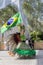 Dubai, UAE - November 15, 2021: Brazilian dancer participates in Daily Parade at Expo 2020 in Dubai, cultural moving