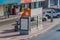 DUBAI, UAE - OCTOBER 21, 2016: Air conditioned bus stop in Dubai, United Arab Emirat