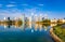 Dubai - UAE: View of the Dubai Skyline from Jumeirah Islands.