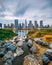 Dubai - UAE: View of the Dubai Skyline from Jumeirah Islands.