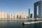 Dubai, United Arab Emirates, 02/07/2020. Jumeirah Beach Residence beachfront with new The Address Residences Jumeirah Resort