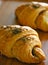 DUBAI-UNITED ARAB EMIRATES ON 21 JULY 2017. Puff pastry pie with curry chicken. fried curry puff snack pastry stuffed bread