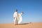 Dubai, United Arab Emirates - Dec 2, 2016. A falcon during a falconry training in the desert catching a lure.