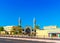 DUBAI, UNITED ARAB EMIRATES - DECEMBER 13, 2018: Iranian Mosque on the city street. Copy space for text