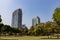 DUBAI; UNITED ARAB EMIRATES - November 08; 2021:  The territory of the Zabeel Park near Dubai Frame museum