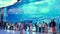 DUBAI, UNITED ARAB EMIRATES, UAE - NOVEMBER 20, 2017: Aquarium in Dubai Mall - world`s largest shopping mall. People