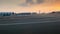 Dubai, United Arab Emirates, Uae - November 20, 2017: sunset, the plane comes in for landing, a view from the airplane