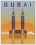 Dubai vintage poster