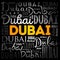 Dubai wallpaper word cloud, travel concept