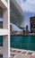 Dubai Water Canal bridge twists towards new apartment blocks