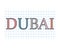 Dubai word on checkered paper texture