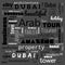 dubai word cloud, text,word cloud use for banner, painting, motivation, web-page, website background, t-shirt & shirt printing,