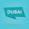 Dubai word on sticker