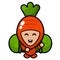 Dubbing style camping carrot mascot costume