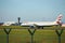 Dubli, Ireland - 10.11.2021: British Airways airplane on the Dublin airport. Commercial airplane jetliner landing in beautiful sun