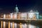 Dublin Custom House at the Liffey river at night in Dublin, Ireland