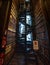 DUBLIN, IRELAND, DECEMBER 21, 2018: Magnificent spiral staircase in The Long Room in the Trinity College Library, home to The Book