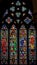 DUBLIN, IRELAND, DECEMBER 21, 2018: Magnificent stained glass from Church of St. Augustine and St. John, commonly known as John`s
