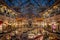 DUBLIN, IRELAND, DECEMBER 24, 2018: People shopping at Stephens Green Shopping Centre, decorated with Christmas lights, balls and