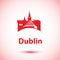 Dublin Ireland, detailed silhouette. Trendy vector illustration