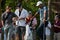 DUBLIN, OH, UNITED STATES - May 29, 2013: Tiger Woods With Coach and Caddy