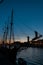 Dublin, summer sunset on the Liffey river