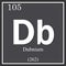 Dubnium chemical element, dark square symbol
