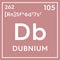 Dubnium. Transition metals. Chemical Element of Mendeleev\\\'s Periodic Table. 3D illustration