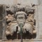 Dubrovnik, Croatia, 08.14.2022. Big fountain of Onofrio. A mascaron is a decorative element in the form of a mask of a