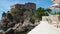 Dubrovnik Croatia 08.14.2022 Fort Lovrijenac or St Lawrence Fortress, Gibraltar of Dubrovnik. View from a cafe. Sun