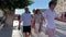 Dubrovnik, Croatia - 25 june 2023: Tourists walk along the cobbled street of the old town