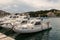 Dubrovnik, Croatia - April, 2019: Police boats in the harbour, Gruz Port of Dubrovnik