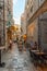 Dubrovnik, Croatia, July 26, 2020: Nightlife at a narrow street