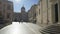 Dubrovnik, Croatia - November 23, 2018: walk down the street in the direction of the Cathedral of Assumption of Virgin