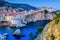 Dubrovnik, Croatia panoramic view of the walled city.