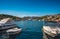 Dubrovnik, CROATIA -SEPTEMBER 6 2023: view of Port Gruz with cruises near Franjo Tudman bridge in Croatia