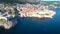 Dubrovnik historic cityscape and landmarks aerial view