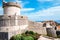 Dubrovnik old town medieval city walls, Minceta Tower in Croatia