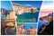 Dubrovnik postcard collage with label, famous tourist destination in Dalmatia