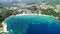 Dubrovnik region waterfront in Mlini and Srebreno aerial view, coastline of Dalmatia , Croatia