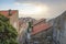 Dubrovnik town and sea view buildings roof