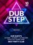 Dubstep party flyer poster. Futuristic club flyer design template. DJ advertising, digital creative club intertainment