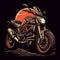 Ducati Monster T Shirt Design Template With Retro Sci-fi Style