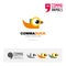Duck animal concept icon set and modern brand identity logo template and app symbol based on comma sign