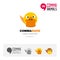 Duck bird concept icon set and modern brand identity logo template and app symbol based on comma sign