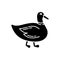 Duck black glyph icon