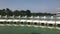 Duck boat pedalo or paddle goose boat in public lake park Suanluang Rama 9 Bangkok Thailand, Landscape Lake and white Paddle Boats