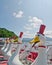 Duck boats on Lake Toya, Hokkaido, Japan